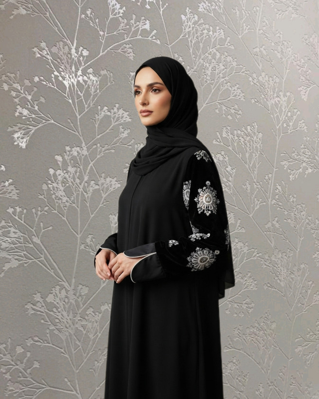 پیراهن عبایی سوزندوزی زنانه کرپ الیزه